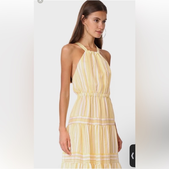 Rebecca Taylor yellow striped halter dress 0 - Picture 2 of 4